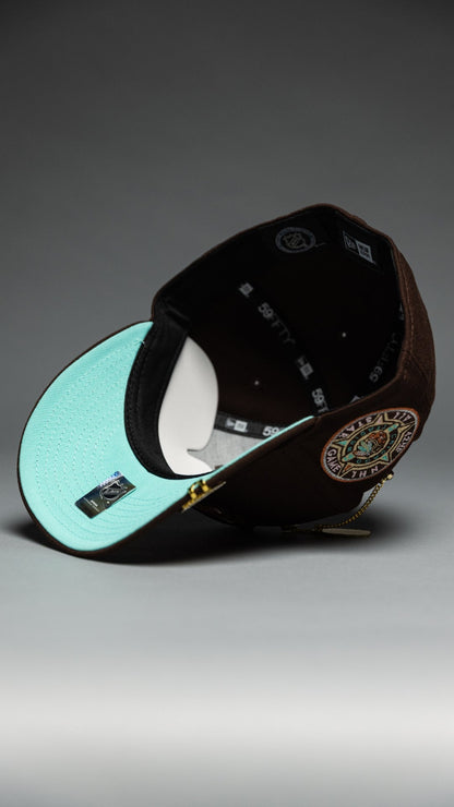 NEW ERA EXCLUSIVE 59FIFTY DARK BROWN CHICAGO BLACKHAWKS W/ ALL STAR GAME SIDE PATCH