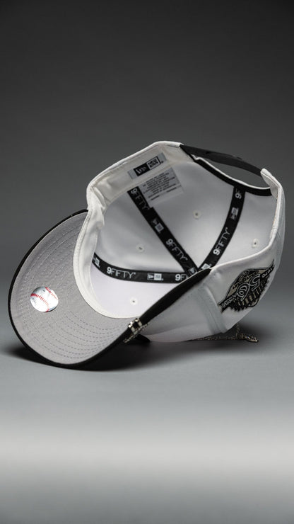 NEW ERA EXCLUSIVE 9FIFTY PEARL WHITE BALTIMORE ORIOLES SNAPBACK W/ 50TH ANNIVERSARY SIDE PATCH