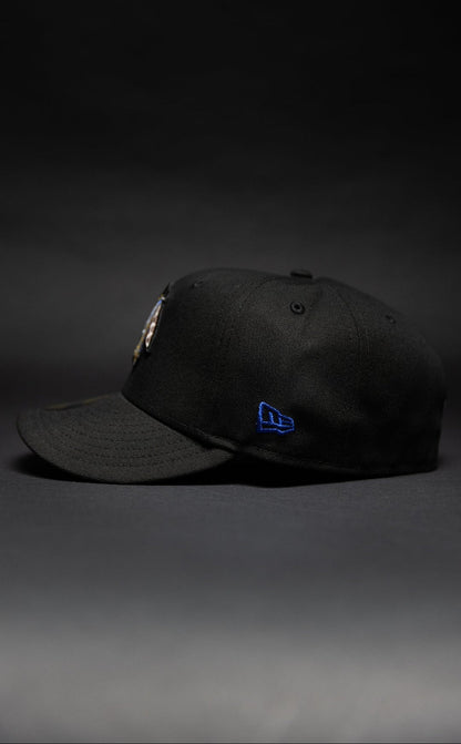 NEW ERA EXCLUSIVE 59FIFTY BLACK CHICAGO BLACKHAWKS W/ 75TH ANNIVERSARY SIDE PATCH