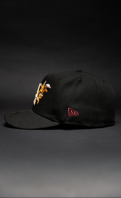 NEW ERA EXCLUSIVE 59FIFTY BLACK LOS ANGELES DODGERS "CITY OF ANGELS" W/ 1988 WORLD SERIES SIDE PATCH
