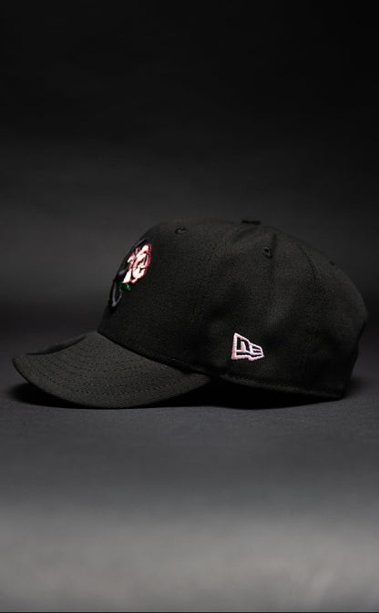 NEW ERA EXCLUSIVE 9FIFTY BLACKED OUT ATLANTA BRAVES SNAPBACK W/ PINK ROSE + 1999 WORLD SERIES SIDE PATCH