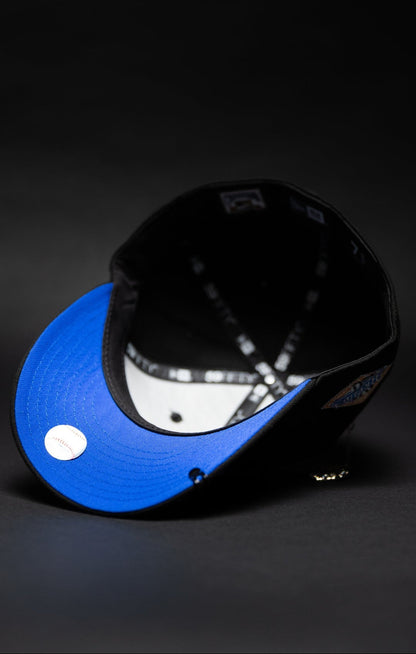 NEW ERA EXCLUSIVE 59FIFTY BLACK OAKLAND ATHLETICS W/ 25TH ANNIVERSARY SIDE PATCH