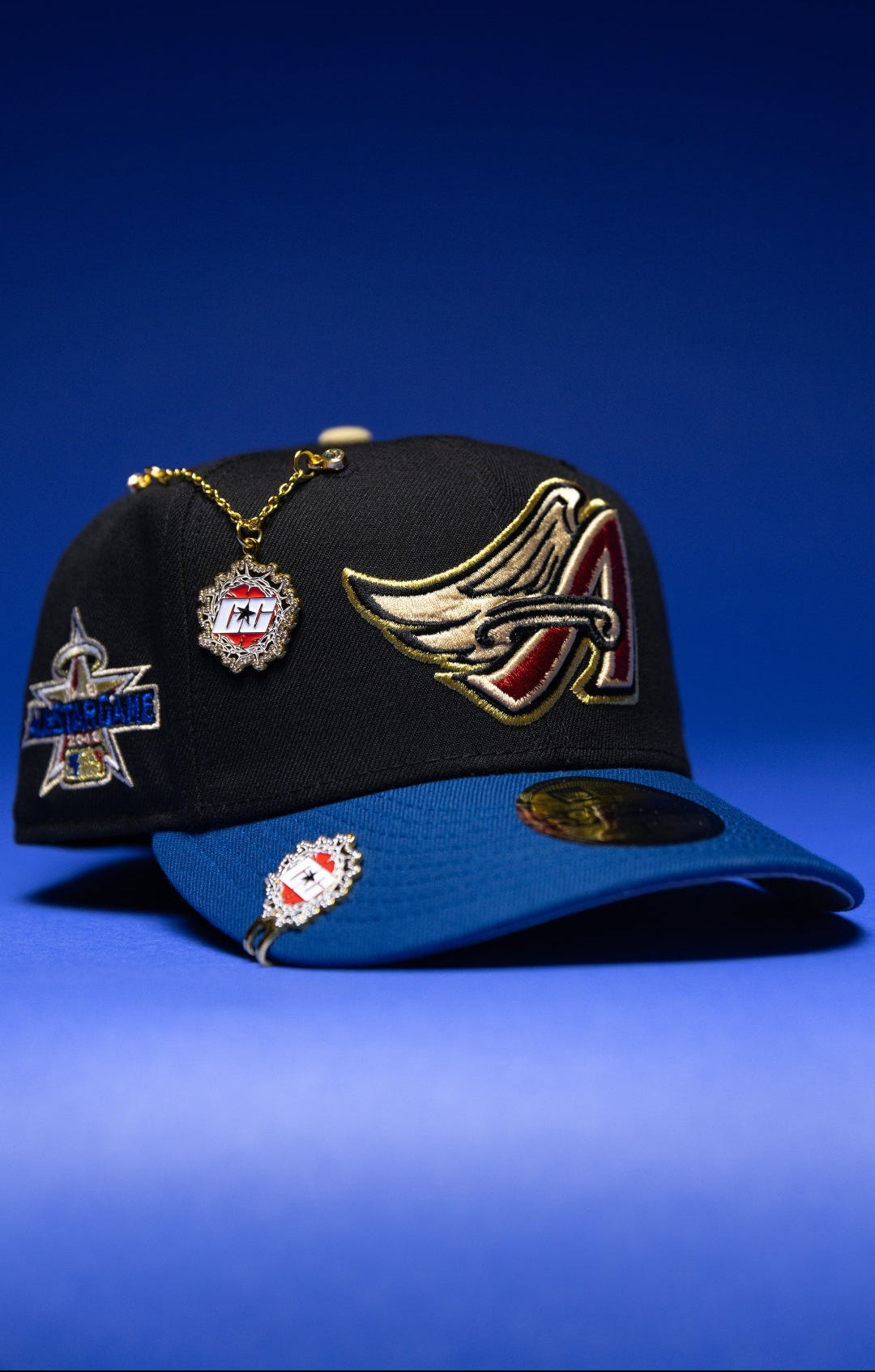 NEW ERA EXCLUSIVE 59FIFTY BLACK/NAVY ANAHEIM ANGELS W/ 2019 ALL STAR GAME SIDE PATCH