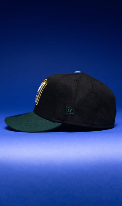 NEW ERA EXCLUSIVE 59FIFTY BLACK/FOREST GREEN ANAHEIM ANGELS W/ 2019 ALL STAR GAME SIDE PATCH