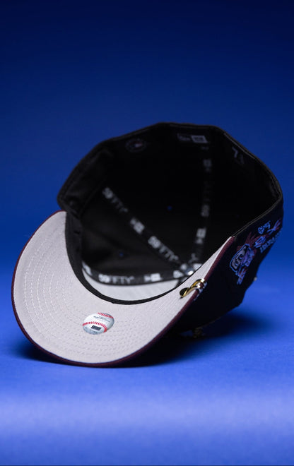 NEW ERA EXCLUSIVE 59FIFTY BLACK/BURGUNDY LOS ANGELES DODGERS W/ SHOHEI OHTANI SIDE PATCH