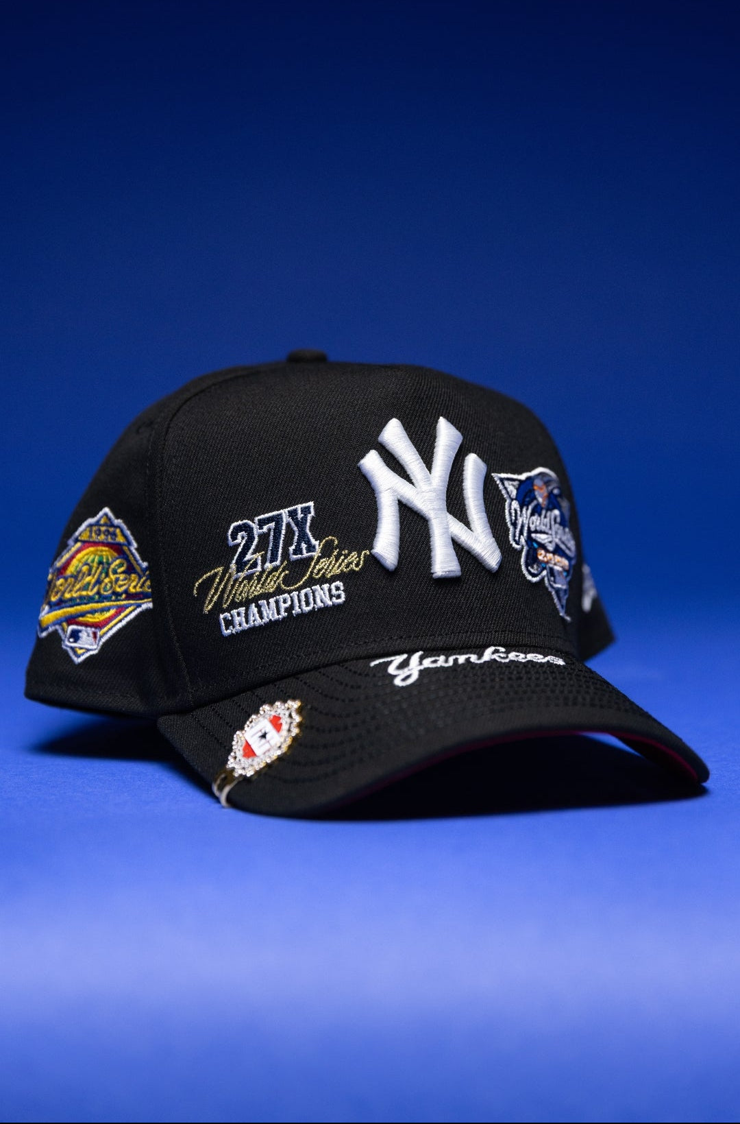 NEW ERA 9FIFTY A-FRAME BLACK NEW YORK YANKEES SNAPBACK W/ WORLD SERIES EMBROIDERY PATCHES