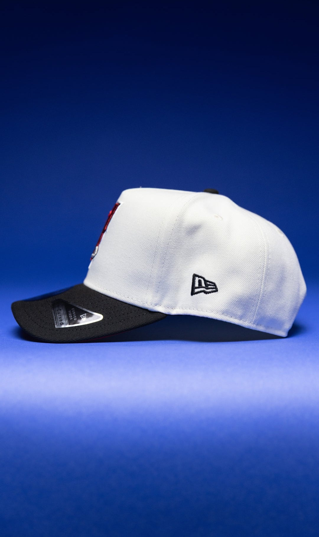 NEW ERA 9FIFTY A-FRAME CHROME/BLACK UPSIDE DOWN ANAHEIM ANGELS SNAPBACK W/ 35TH ANNIVERSARY SIDE PATCH