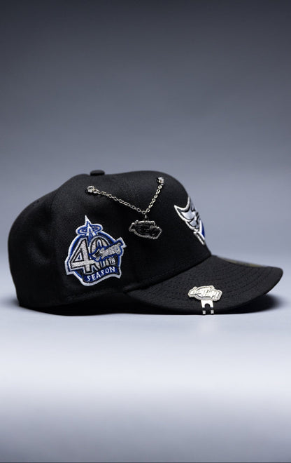 NEW ERA EXCLUSIVE 59FIFTY BLACK ANAHEIM ANGELS W/ 40TH ANNIVERSARY SIDE PATCH
