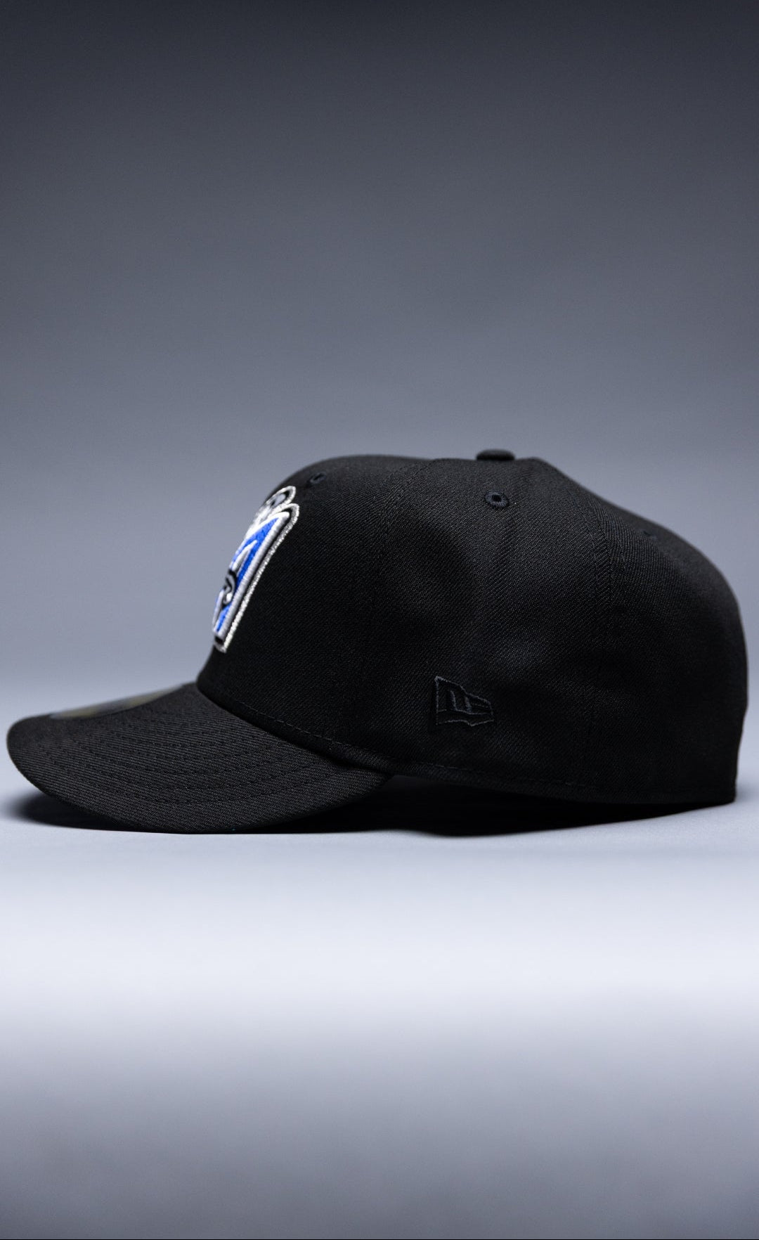 NEW ERA EXCLUSIVE 59FIFTY BLACK ANAHEIM ANGELS W/ 40TH ANNIVERSARY SIDE PATCH