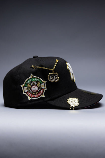 NEW ERA EXCLUSIVE 59FIFTY BLACK NEW YORK YANKEES W/ ALL STAR GAME SIDE PATCH