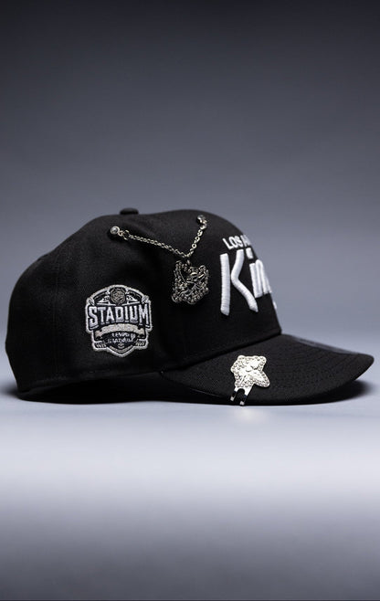 NEW ERA EXCLUSIVE 9FIFTY BLACK LOS ANGELES KINGS SCRIPT SNAPBACK W/ STADIUM SIDE PATCH