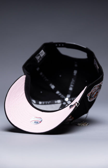 NEW ERA EXCLUSIVE 9FIFTY BLACK LOS ANGELES DODGERS SCRIPT SNAPBACK W/ 60TH ANNIVERSARY SIDE PATCH