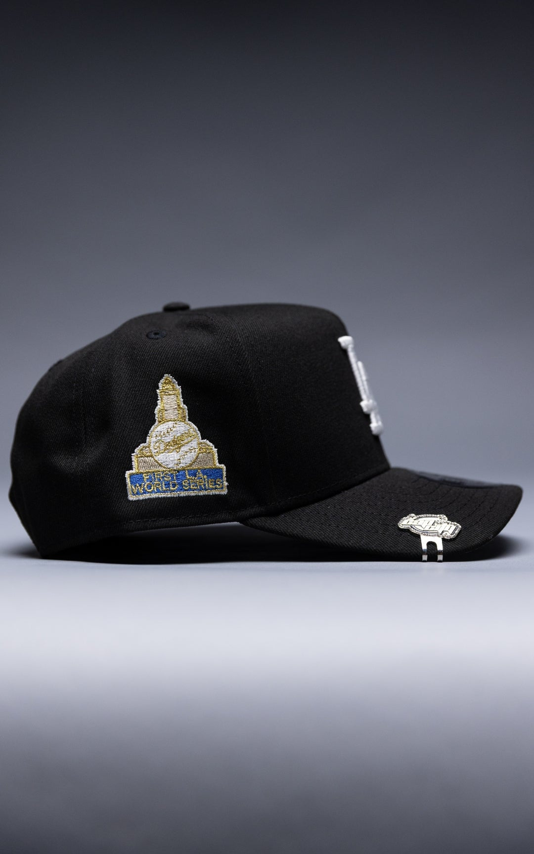 NEW ERA 9FIFTY A-FRAME BLACK LOS ANGELES DODGERS SNAPBACK W/ FIRST WORLD SERIES SIDE PATCH
