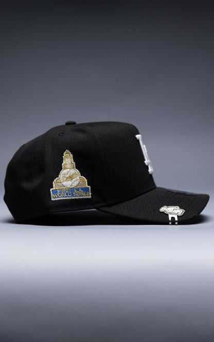 NEW ERA 9FIFTY A-FRAME BLACK LOS ANGELES DODGERS SNAPBACK W/ FIRST WORLD SERIES SIDE PATCH