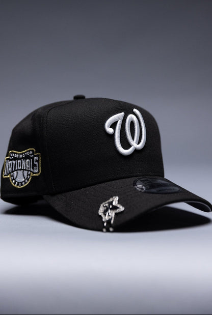 NEW ERA 9FIFTY A-FRAME BLACK WASHINGTON NATIONALS SNAPBACK W/ "NATIONALS" SIDE PATCH