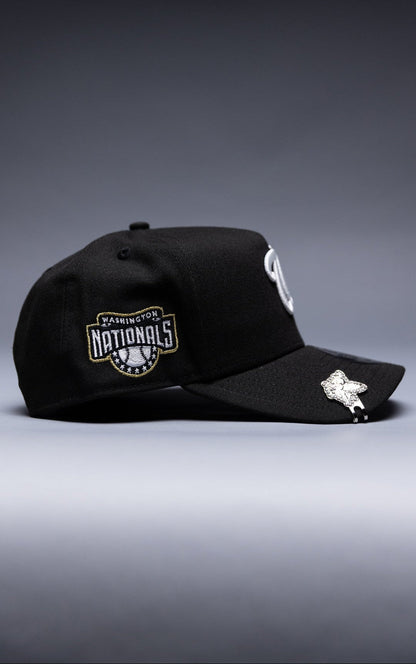 NEW ERA 9FIFTY A-FRAME BLACK WASHINGTON NATIONALS SNAPBACK W/ "NATIONALS" SIDE PATCH
