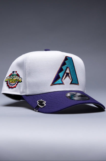 NEW ERA 9FIFTY A-FRAME PEARL WHITE ARIZONA DIAMONDBACKS SNAPBACK W/ 2001 WORLD SERIES SIDE PATCH