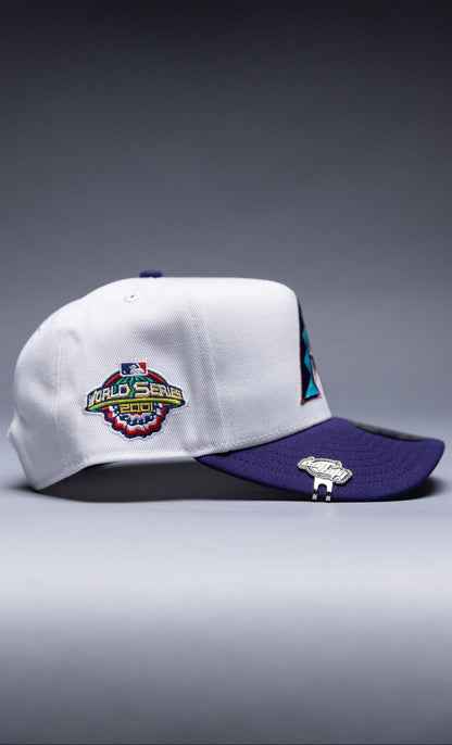 NEW ERA 9FIFTY A-FRAME PEARL WHITE ARIZONA DIAMONDBACKS SNAPBACK W/ 2001 WORLD SERIES SIDE PATCH