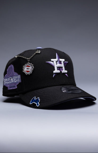 NEW ERA EXCLUSIVE 9FIFTY BLACK HOUSTON ASTROS SNAPBACK W/ WORLD SERIES CHAMPIONS SIDE PATCH