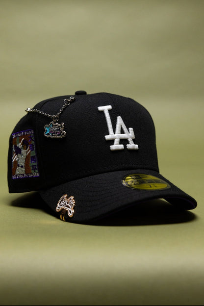 NEW ERA EXCLUSIVE 59FIFTY BLACK LOS ANGELES DODGERS W/ SHOHEI OHTANI 50-50 CLUB SIDE PATCH
