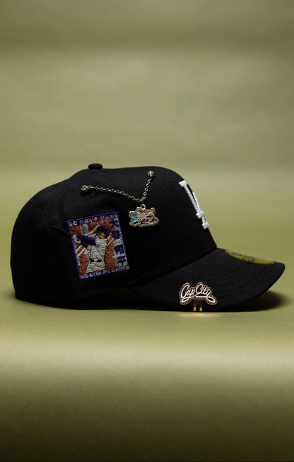 NEW ERA EXCLUSIVE 59FIFTY BLACK LOS ANGELES DODGERS W/ SHOHEI OHTANI 50-50 CLUB SIDE PATCH