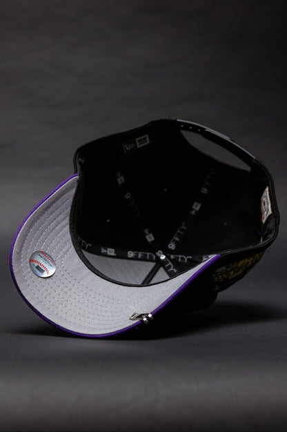 NEW ERA 9FIFTY A-FRAME BLACK/PURPLE ATLANTA BRAVES SNAPBACK W/ 2000 ALL STAR GAME SIDE PATCH