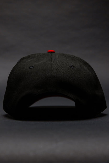 NEW ERA 9FIFTY A-FRAME BLACK/GREY ANAHEIM ANGELS SNAPBACK W/ 40TH ANNIVERSARY SIDE PATCH