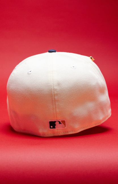 NEW ERA EXCLUSIVE 59FIFTY CHROME/NAVY LOS ANGELES DODGERS "HEAVENLY CITY" W/ 60TH ANNIVERSARY SIDE PATCH