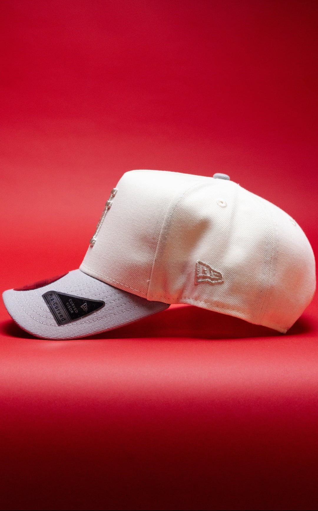 NEW ERA 9FIFTY A-FRAME CHROME/GREY UPSIDE DOWN LOS ANGELES DODGERS SNAPBACK W/ 50TH ANNIVERSARY SIDE PATCH