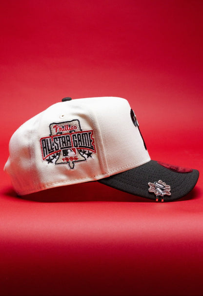 NEW ERA 9FIFTY A-FRAME CHROME/BLACK PHILADELPHIA PHILLIES SNAPBACK W/ 1996 ALL STAR GAME SIDE PATCH