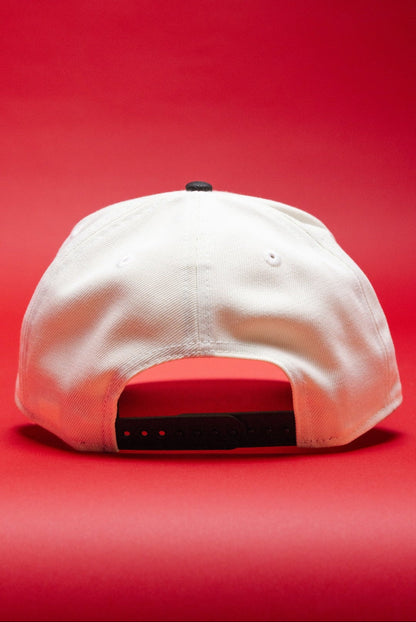 NEW ERA 9FIFTY A-FRAME CHROME/BLACK UPSIDE DOWN SAN FRANCISCO GIANTS SNAPBACK W/ 25TH ANNIVERSARY SIDE PATCH