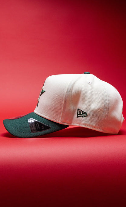 NEW ERA 9FIFTY A-FRAME CHROME/FOREST GREEN HOUSTON ASTROS SNAPBACK W/ 2000 INAUGURAL SEASON SIDE PATCH