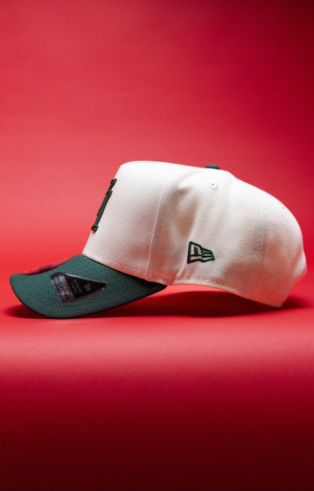 NEW ERA 9FIFTY A-FRAME CHROME/FOREST GREEN UPSIDE DOWN LOS ANGELES DODGERS SNAPBACK W/ 1988 WORLD SERIES SIDE PATCH