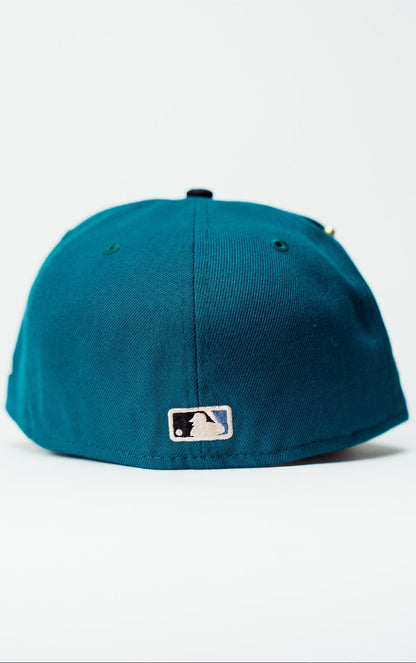 NEW ERA EXCLUSIVE 59FIFTY GREEN/BLACK LOS ANGELES DODGERS W/ 60TH ANNIVERSARY SIDE PATCH
