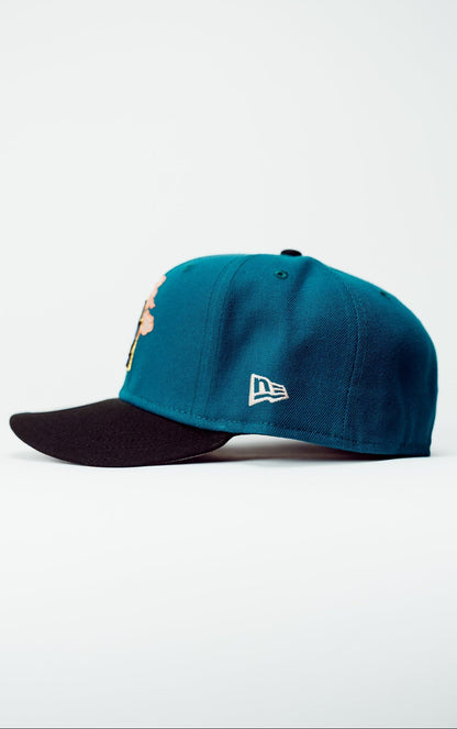 NEW ERA EXCLUSIVE 59FIFTY GREEN/BLACK LOS ANGELES DODGERS W/ 60TH ANNIVERSARY SIDE PATCH