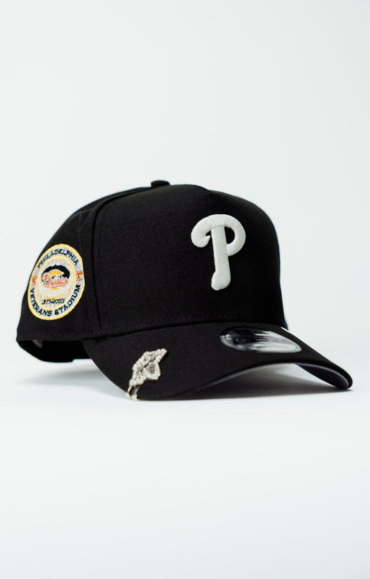 NEW ERA 9FIFTY A-FRAME BLACK PHILADELPHIA PHILLIES SNAPBACK W/ VETERANS STADIUM SIDE PATCH