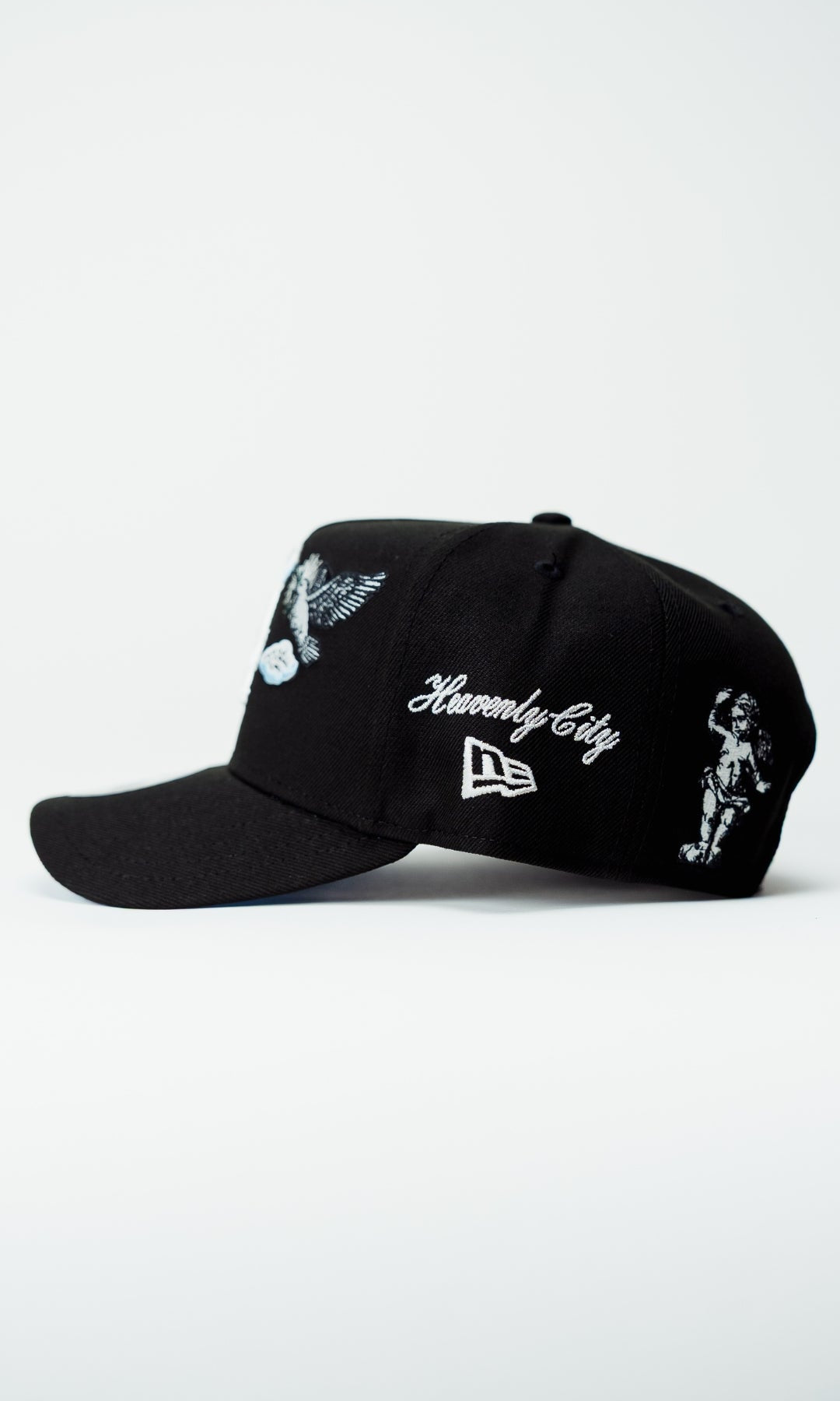 NEW ERA 9FIFTY A-FRAME BLACK LOS ANGELES DODGERS "HEAVENLY CITY" W/ 50TH ANNIVERSARY SIDE PATCH