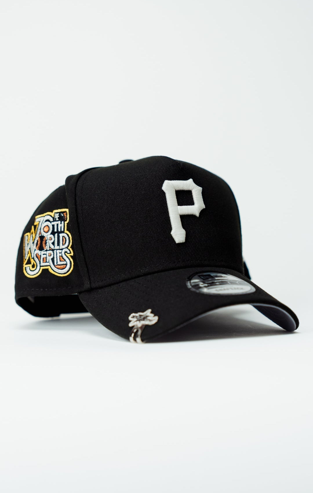 NEW ERA 9FIFTY A-FRAME BLACK PITTSBURGH PIRATES SNAPBACK W/ 76TH WORLD SERIES SIDE PATCH