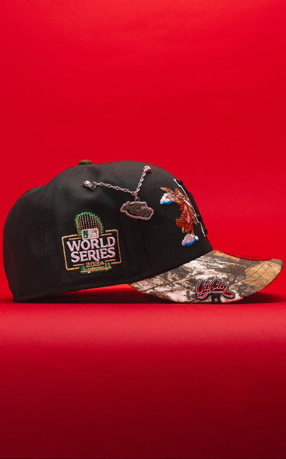 NEW ERA EXCLUSIVE 59FIFTY BLACK/REALTREE LOS ANGELES DODGERS "CITY OF ANGELS" W/ 2024 WORLD SERIES SIDE PATCH