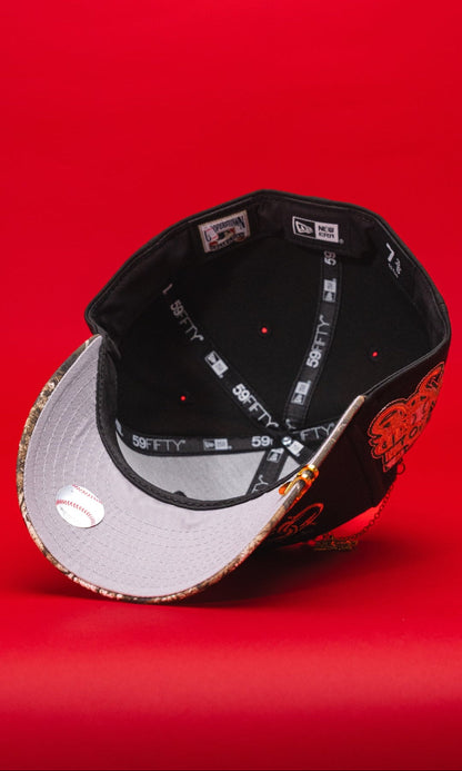 NEW ERA EXCLUSIVE 59FIFTY BLACK/REALTREE LOS ANGELES DODGERS W/ EMBROIDERY + 75TH WORLD SERIES SIDE PATCH