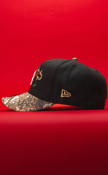 NEW ERA EXCLUSIVE 59FIFTY BLACK/REALTREE LOS ANGELES DODGERS W/ EMBROIDERY + 75TH WORLD SERIES SIDE PATCH