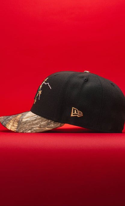 NEW ERA EXCLUSIVE 59FIFTY BLACK/REALTREE LOS ANGELES DODGERS W/ EMBROIDERY + 2020 WORLD SERIES SIDE PATCH