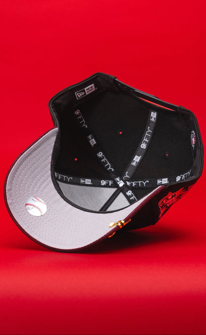NEW ERA 9FIFTY A-FRAME BLACK/BURGUNDY LOS ANGELES DODGERS SNAPBACK W/ SHOHEI OHTANI SIDE PATCH