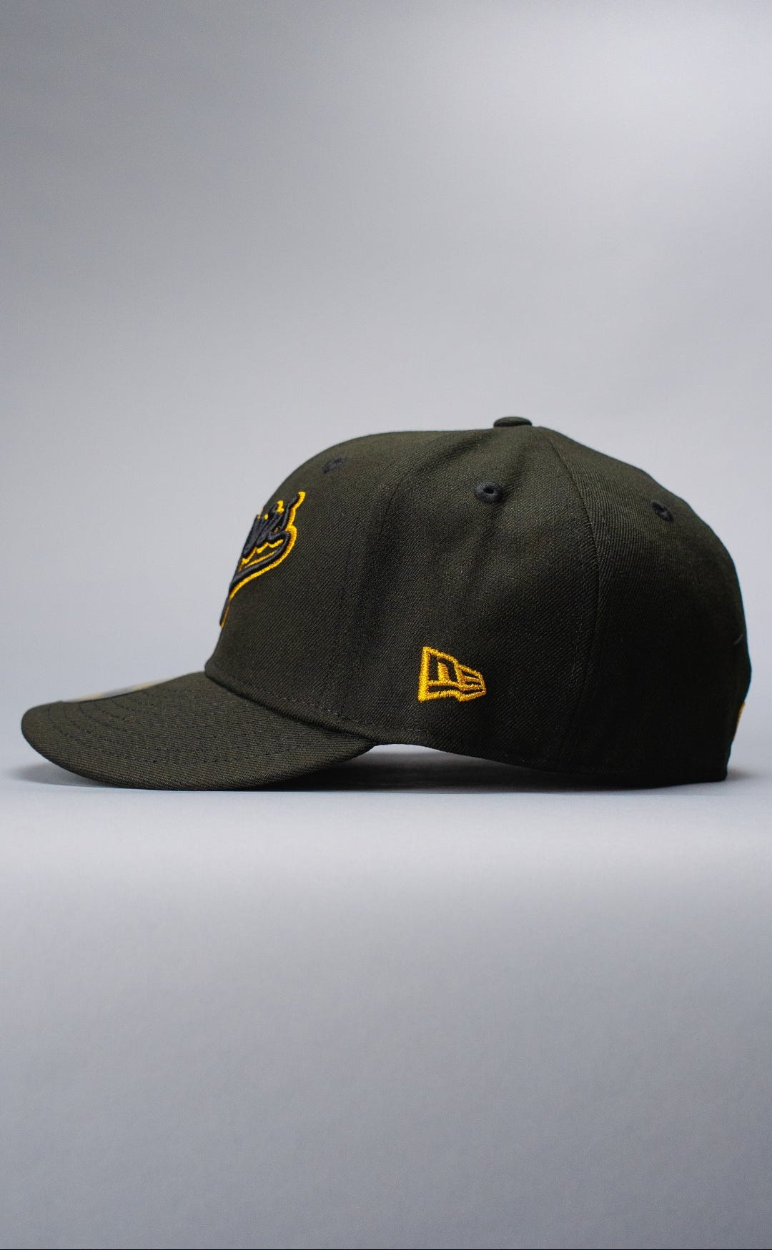NEW ERA EXCLUSIVE 59FIFTY BLACK LOS ANGELES DODGERS SCRIPT W/ 1ST WORLD CHAMPIONSHIP SIDE PATCH