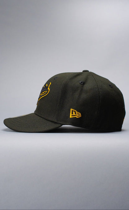 NEW ERA EXCLUSIVE 59FIFTY BLACK LOS ANGELES DODGERS SCRIPT W/ 1ST WORLD CHAMPIONSHIP SIDE PATCH