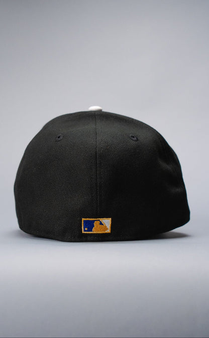 NEW ERA EXCLUSIVE 59FIFTY BLACK LOS ANGELES DODGERS W/ HEART + 100TH ANNIVERSARY SIDE PATCH