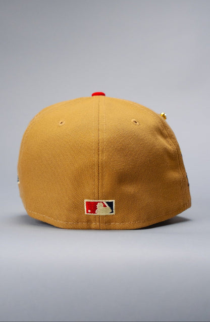 NEW ERA EXCLUSIVE 59FIFTY BEIGE/YELLOW CHICAGO CUBS W/ 1990 ALL STAR GAME PATCH