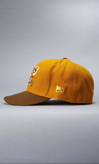 NEW ERA EXCLUSIVE 59FIFTY TAN/BROWN BUFFALO BISONS W/ 25TH ANNIVERSARY SIDE PATCH
