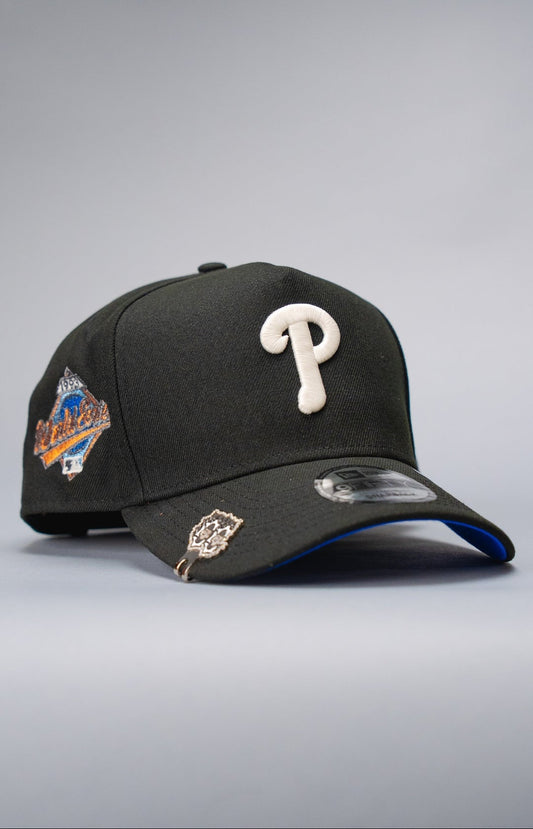 NEW ERA 9FIFTY A-FRAME BLACK PHILADELPHIA PHILLIES SNAPBACK W/ 1993 WORLD SERIES SIDE PATCH