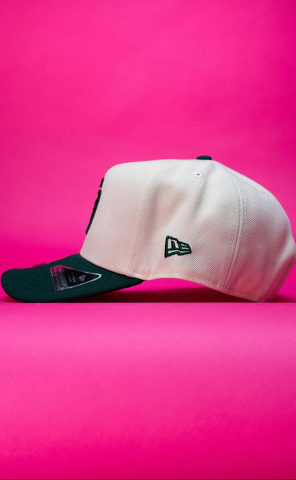NEW ERA 9FIFTY A-FRAME CHROME/FOREST GREEN SAN DIEGO PADRES SNAPBACK W/ ALL STAR GAME SIDE PATCH